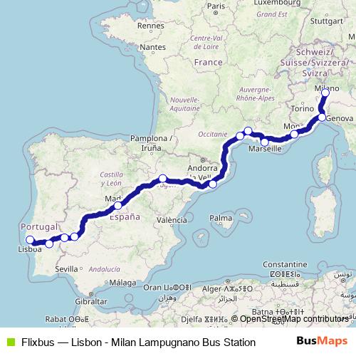 Flixbus bus Line Map
