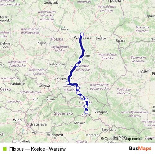 Flixbus bus Line Map