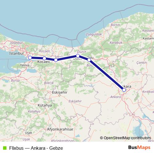 Flixbus bus Line Map