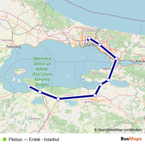Flixbus bus Line Map