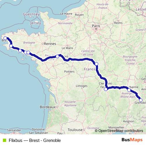 Flixbus bus Line Map