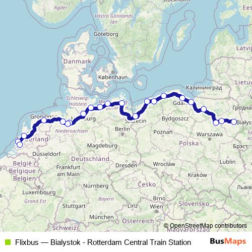 Flixbus bus Line Map