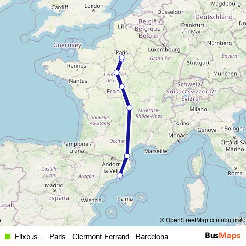Flixbus bus Line Map