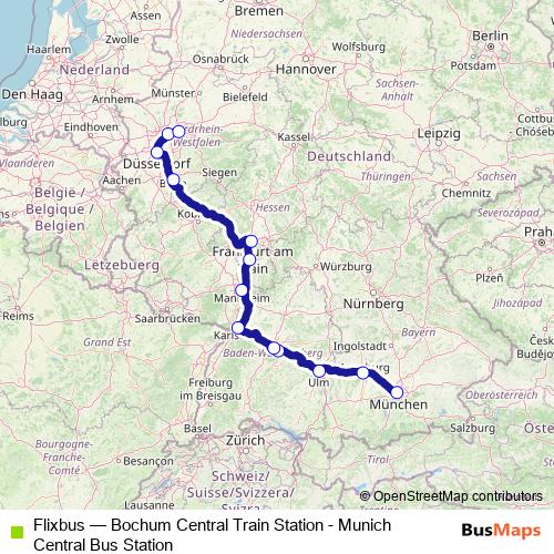 Flixbus bus Line Map