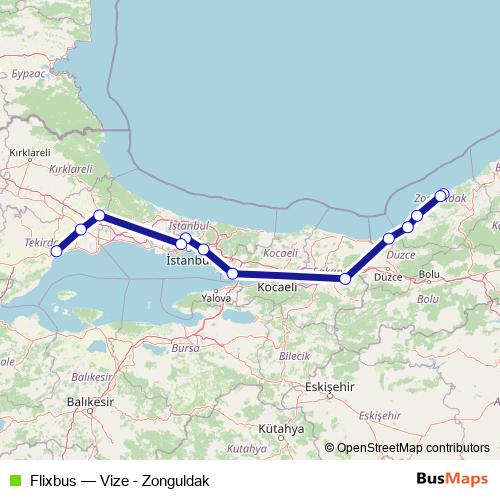 Flixbus bus Line Map