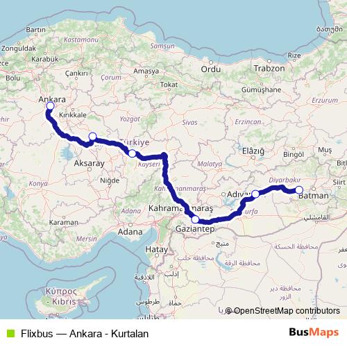 Flixbus bus Line Map
