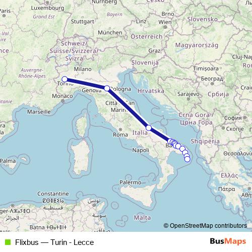 Flixbus bus Line Map