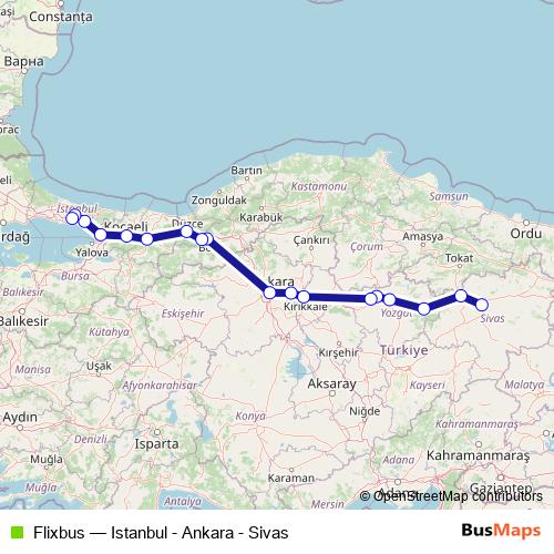 Flixbus bus Line Map