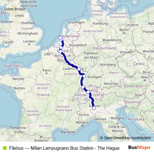 Flixbus bus Line Map