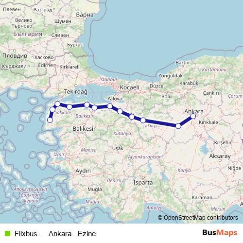 Flixbus bus Line Map