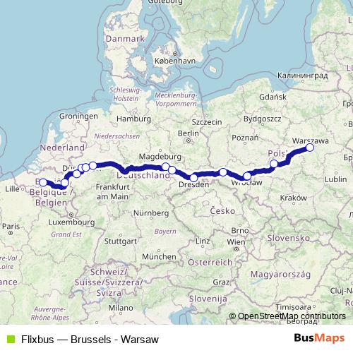 Flixbus bus Line Map