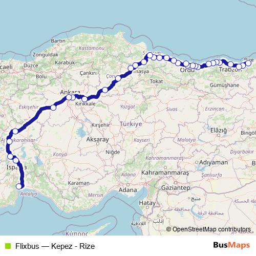 Flixbus bus Line Map