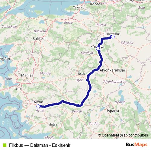 Flixbus bus Line Map
