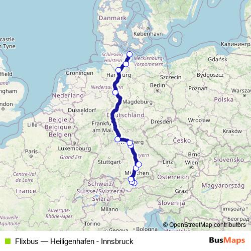 Flixbus bus Line Map