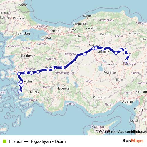 Flixbus bus Line Map