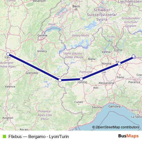 Flixbus bus Line Map