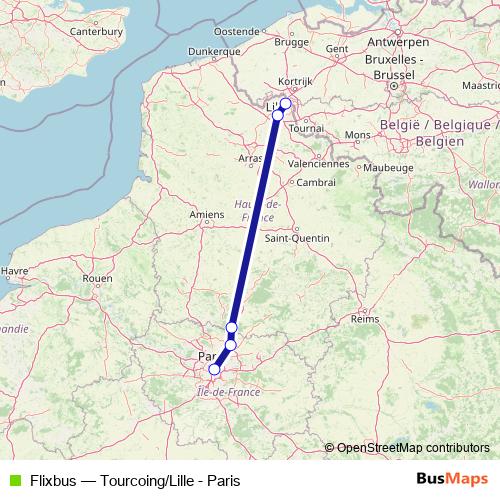 Flixbus bus Line Map