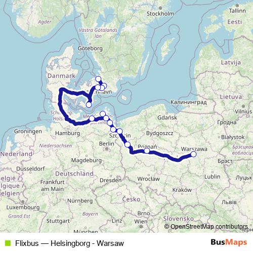 Flixbus bus Line Map