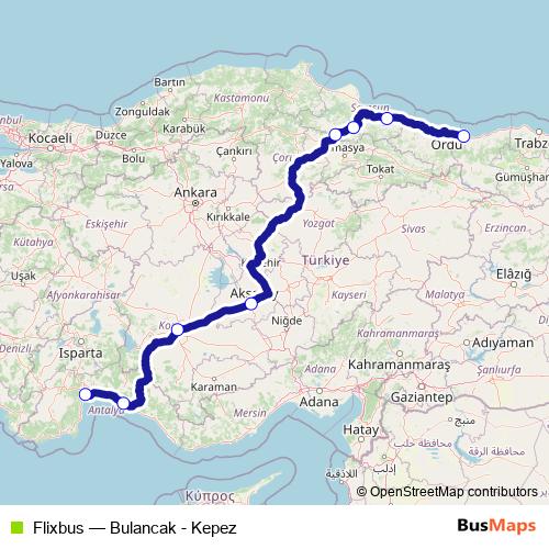 Flixbus bus Line Map