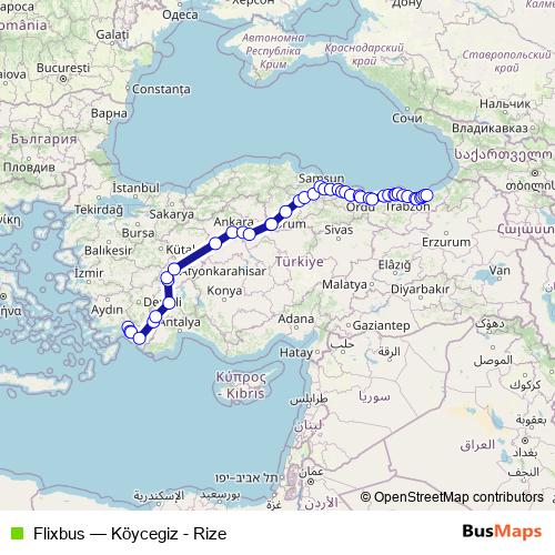 Flixbus bus Line Map