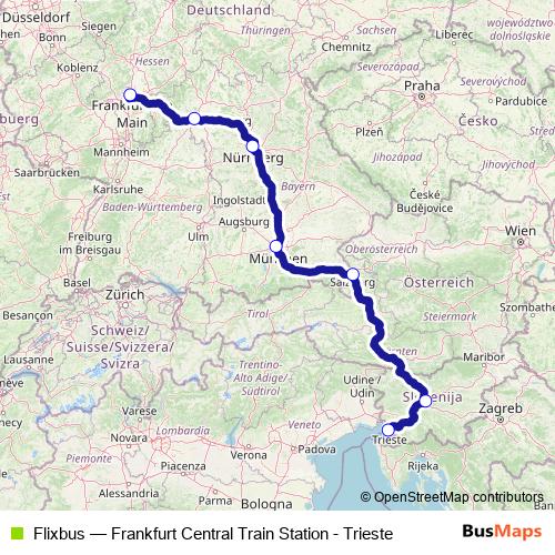 Flixbus bus Line Map