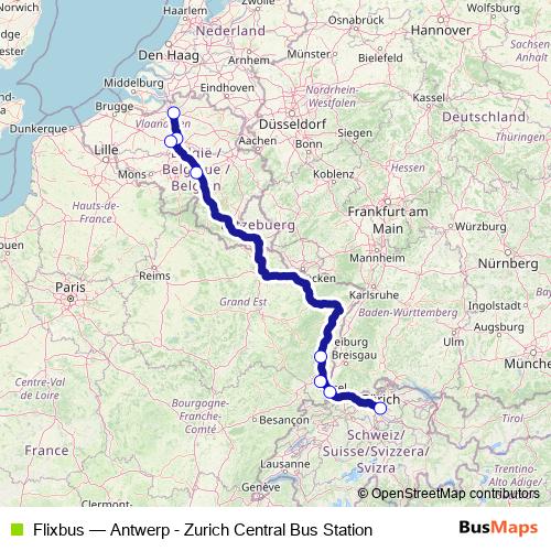 Flixbus bus Line Map