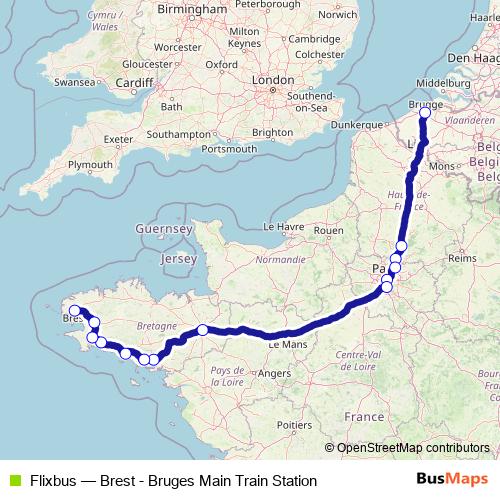 Flixbus bus Line Map