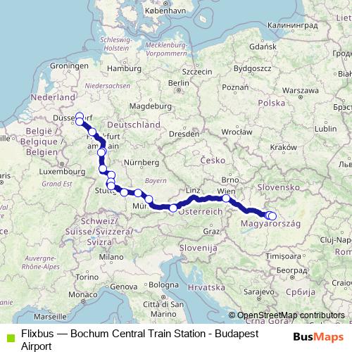 Flixbus bus Line Map