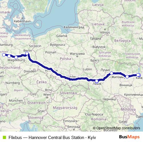 Flixbus bus Line Map