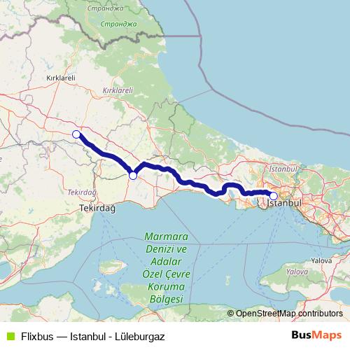 Flixbus bus Line Map
