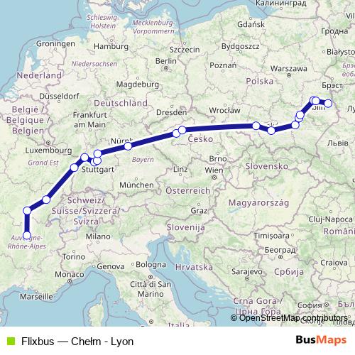Flixbus bus Line Map