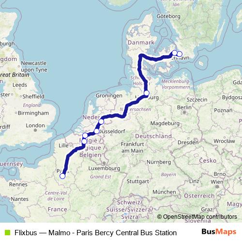 Flixbus bus Line Map