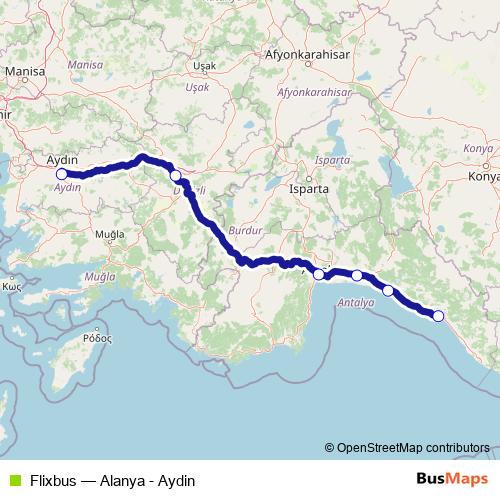 Flixbus bus Line Map
