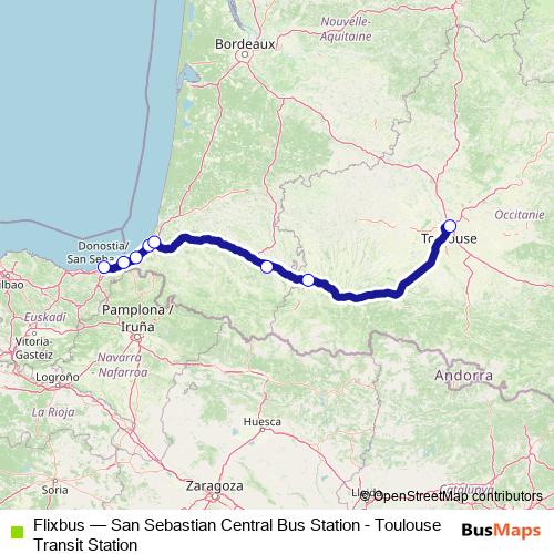 Flixbus bus Line Map