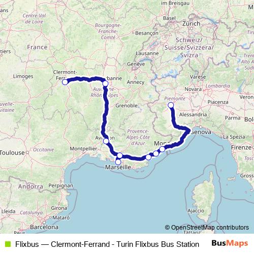 Flixbus bus Line Map