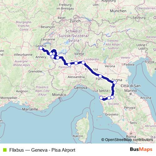 Flixbus bus Line Map