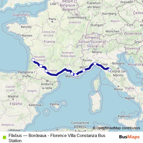 Flixbus bus Line Map