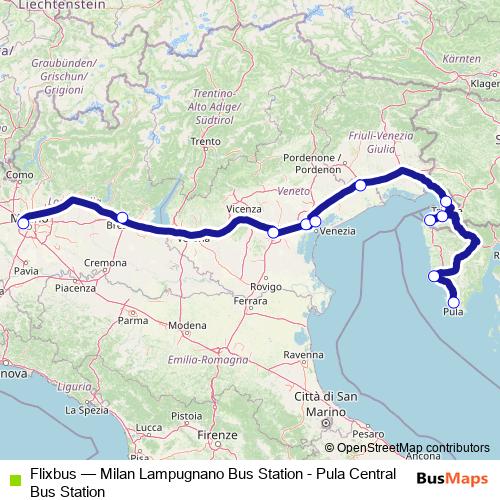 Flixbus bus Line Map