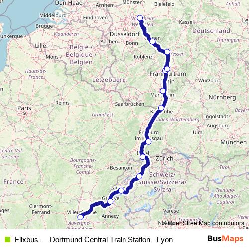 Flixbus bus Line Map