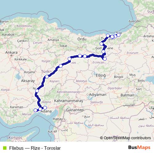 Flixbus bus Line Map