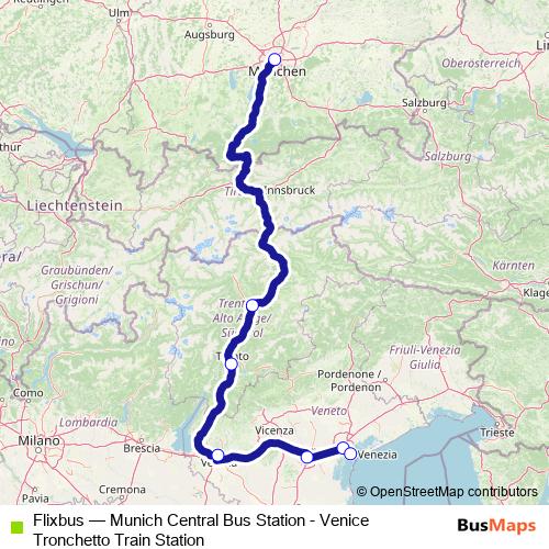Flixbus bus Line Map