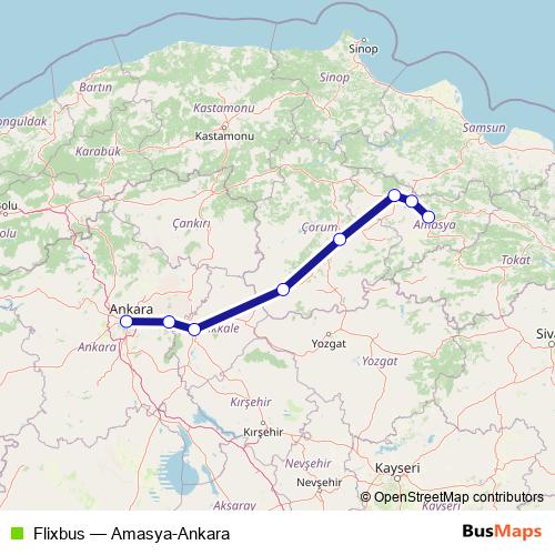 Flixbus bus Line Map