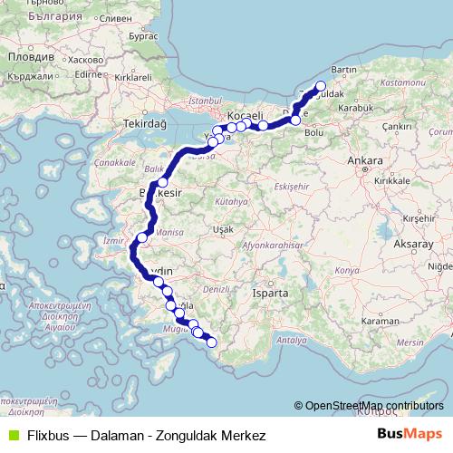 Flixbus bus Line Map