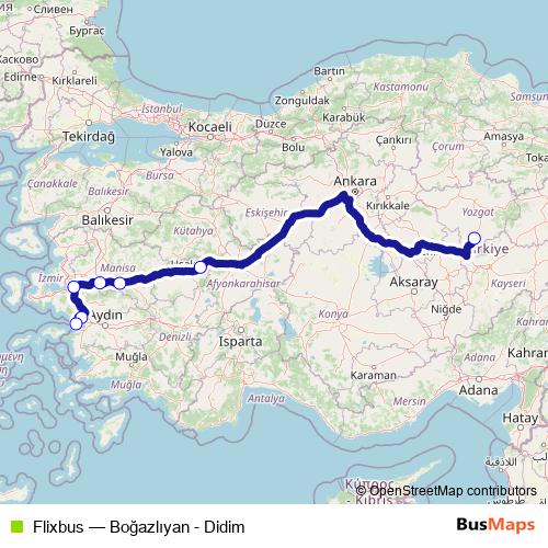 Flixbus bus Line Map