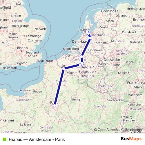Flixbus bus Line Map