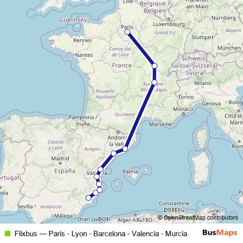 Flixbus bus Line Map