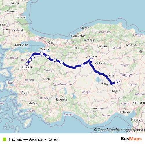 Flixbus bus Line Map