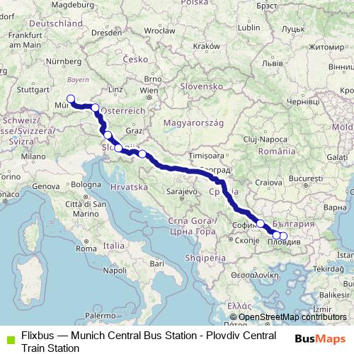 Flixbus bus Line Map