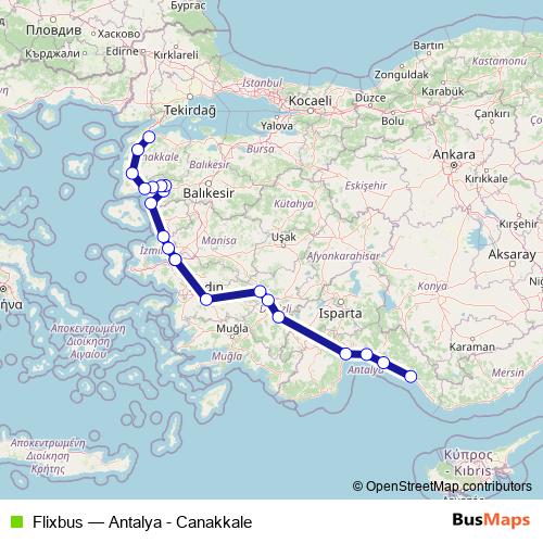 Flixbus bus Line Map