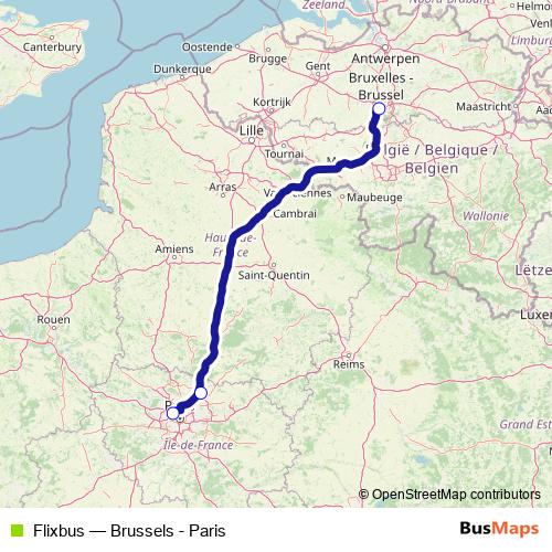 Flixbus bus Line Map